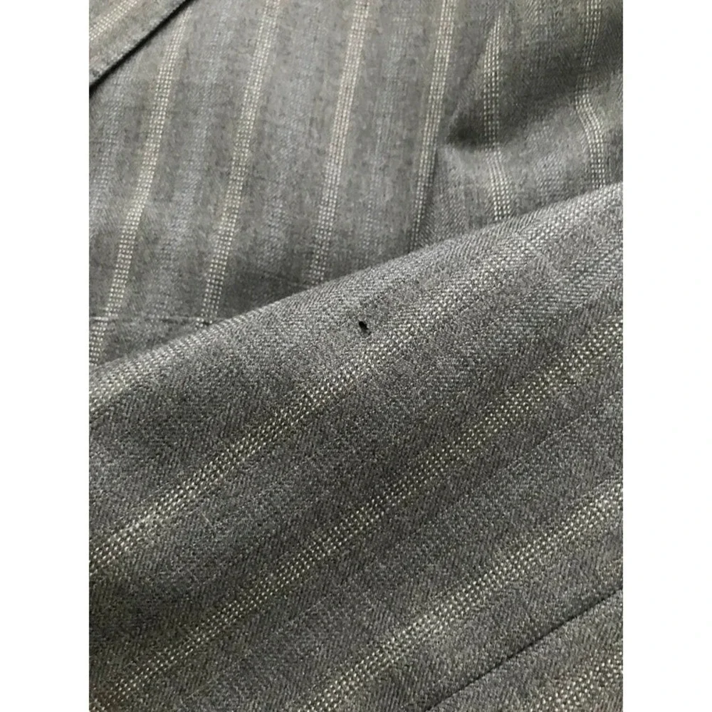 VTG Ermengildo Zegna 52R Plaid Striped Grey Blazer Mexico Rayon Mafia Mobster